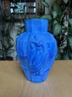 Antique Czech Art Deco Vase Artur Plewa Rare Blue Color Vintage