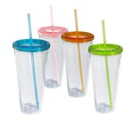 Insulated Tumbler Cups With Straws   Lids - Double Wall Acrylic  32 Oz  4 Pack -