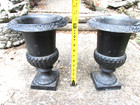 Pair Of Vintage Cast Iron Urn Planters Southern 13    pickup Item Only - Tn 