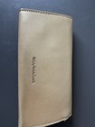 Cxl By Christian Lacroix Small Gold Clutch Wristlet Snap zip Pebbled Logo