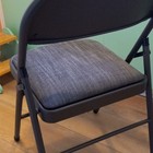 Maxchief Fc-52 Metal Folding Chair  Gray Fabric Padded Seat  Black Frame