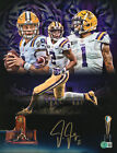 Lsu Justin Jefferson Authentic Signed 11x14 Custom Collage Photo Bas Witnessed