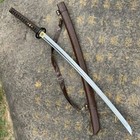 Handmade Japanese Samurai Katana Sword   Damascus Folded Steel   Sharp Full Tang