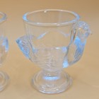 Vintage Arcoroc France Chicken Hen Egg Cups Set Of 4 Clear Glass