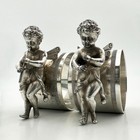 Antique Pair German Wmf Novelty Cherub Napkin Rings