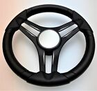 New Gussi Italia Boat Steering Wheel Black Brushed Aluminum Spokes Splined Hub
