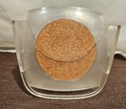 8-vintage Mcm 3 5 x3 5   Clear Lucite Coasters Set W cork   Caddy holder 