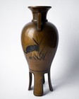 Fine Antique Japanese Meiji Mixed Metal Bronze Vase Mitsunobu For Kuroda Kyoto