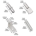 104pcs Shelf Pins Kit 4 5mm To 6 35mm  1 4 Inch  X 7 5mm 25mm  Silver