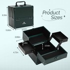 Green Pro Portable Makeup Train Case  2 Trays Cosmetic Box Organizer Travel L   