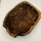 Primitive Hand Carved Wood Bowl 15    Rustic Trencher Farmhouse Vtg