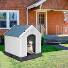 Plastic Dog House Waterproof Dog Kennel W air Vents Indoor Outdoor Puppy Shelter
