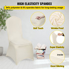 Vevor 100pcs Ivory White Spandex Chair Covers For Wedding Party