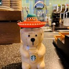 Starbucks New Lami Bear Straw Glass Cup Water Cup 500ml Tumbler Limited Edition