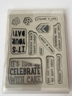 New Stampin    Up  Party With Cake 140672 Cling Rubber Stamp Set 12 Stamps Unused