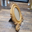Ornate Antique Style Oval Carved Oak Wood Photo Frame Brown 12 X 10 In Easel Guc