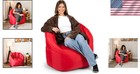 Elegant Milano Bean Bag Chair In Red - Perfectly Filled For Ultimate Comfort
