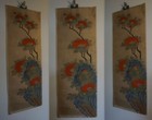 Very Fine Korean Joseon Dynasty Minhwa Folk Shinshindo 2 Orange Flowers