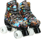 Roller Skates Flashing Wheels Four-wheel Classic High-top Men s 8 5 Women s 9 5