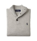  new - Polo Ralph Lauren Mens Classic 3 Button Cotton Sweater - Gray   S - Xl