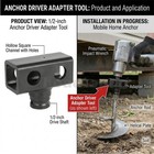 1 2  Anchor Driver Adapter Tool For Earth  Utility   Mobile Home Anchors Mha50c