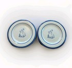 2 Vtg Corgi Louisville Pottery Plates 9 Inch Butterfly Signed Rare Estate Find