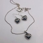 Brighton Necklace And Earrings Kiss Custom Silver Necklace Is Reversible W brown
