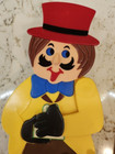 Vtg Magician Articulated Pull Toy Rabbit Uk Registered Plastic Hong Kong Rare 