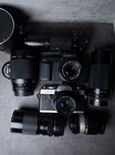 Vintage Lens Lot   2 Cameras And A Variety Of Filters