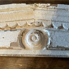 Antique Chippy White Wood Pediment Over Door Architectural Salvage 44 5   