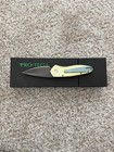 Pro-tech Custom Green Titanium Handle W albany Inlays Damascus Blade New