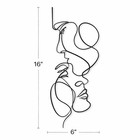 Metal Face Wall Art Abstract Line Art Sculpture Minimalist Modern Decor 16x6