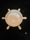 Vintage Milk Glass Ashtray Ship Helm Boat Wheel 