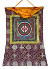 Shri Yantra  Shri Chakra Mandala Newari Paubha Thangka Painting With Silk Border