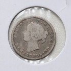 1872 H Canada Newfoundland 5 Cents Queen Victoria Coin