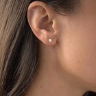 14k Gold Round Moissanite Bezel Set Screw Back Stud Earrings  Girls Women Kids