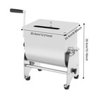 Manual Meat Mixer Stainless Steel 10kg 22lbs Meat Mixing Hopper 90   Tilt