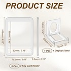 5 Pcs Double Sided Clear Badge Holder Card Protector With Display Stand White