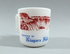 Vintage Hazel Atlas Niagara Falls Bottoms Up Souvenir Milk Glass Mug
