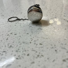 Antique Sterling Silver Pill Box With Finger Chain Engraved    gloria   