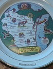 Wonderful Wisconsin Travel Souvenir Plate 9  Gold Detail 1930s Taylor Smith 3511