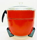 1971 Dominion Electric Popcorn Popper 1706 Orange Black Bright Clean Ready 2 Use