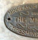 Rare Minneapolis Threshing Machine Co  Cast Iron Builder s Plate Farm 12 8  Long