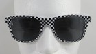 Checkerboard Design Racing Sunglasses Black   White Frame Retro Racing Indycar