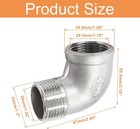 2pcs 304 Stainless Steel 90 Degree Elbow Fittings  1  Npt Female X Male Threaded