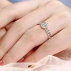 2ct Real Moissanite Solitaire Engagement Ring 14k White Gold Plated Silver