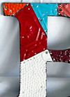 Vintage Antique Ceiling Tile Tin Letter Initial B Multi-color 12x12  Farmhouse    