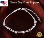 925 Silver Plated Women s Star Chain Bead Elegant Anklet Ankle Bracelet