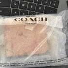 Coach Floral Pink Leather Key Chain With Gold Hardware And Logo Accent