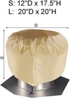 Turbine Roof Vent Cover  Heavy Duty Ventilator S  12x17 5  Khaki 